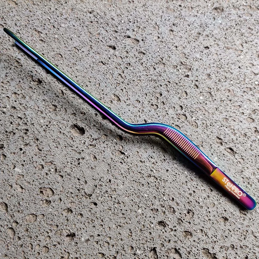 Stenpro Plating Tong SS 20cm Offset Rainbow