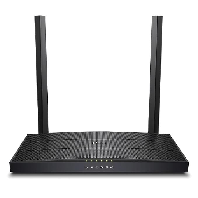 TP-Link XC220-G3V AC1200 Wireless 4 Gigabit Port, 1 VOIP Port, XPON Wireless Router (Black, Dual Band) with 2 External Dual Band Antennas, Easy Remote Management