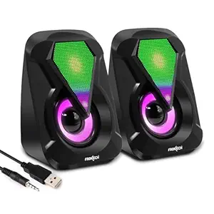 FRONTECH 2.0 USB Powered Multimedia Speakers with RGB Lights 1 Year Warranty (SPK-0004, Black)